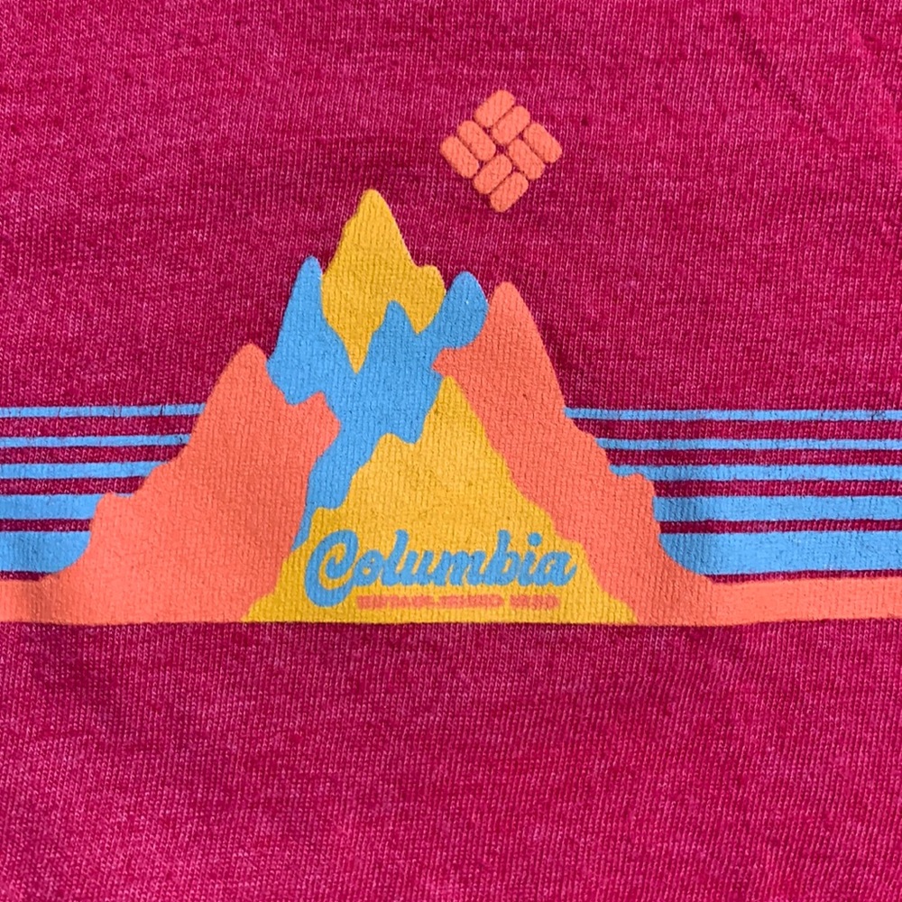 Columbia Graphic T-Shirt Men's XL Short Sleeve Crew Neck Red